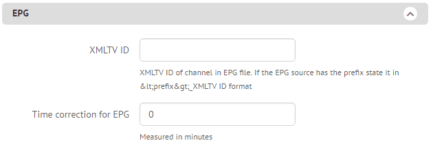 EPG settings